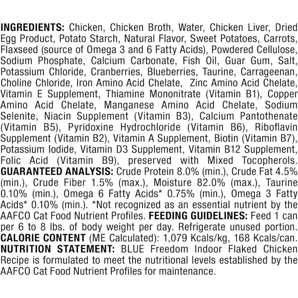 imageBlue Buffalo Freedom Grain Free Natural Adult Flaked Wet Cat Food Indoor Chicken 55oz cans Pack of 24Blue Buffalo Freedom Grain Free Natural Adult Flaked Wet Cat Food Indoor Chicken 55oz cans Pack of 24