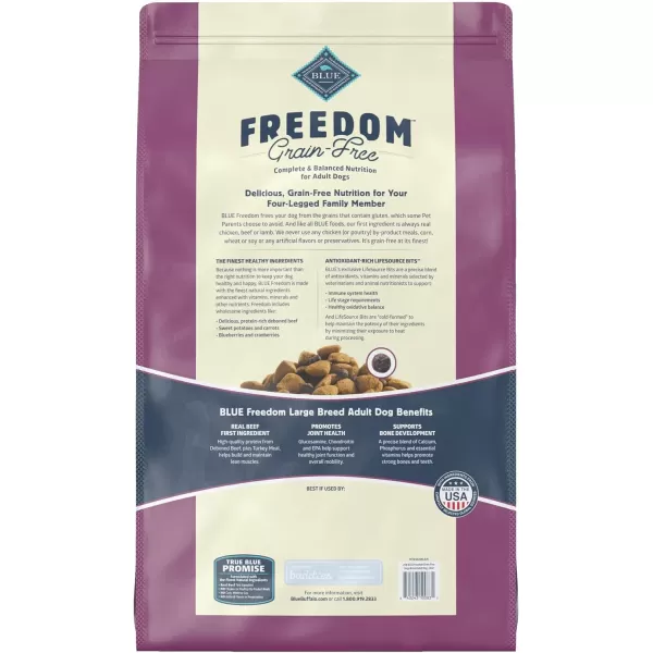 imageBlue Buffalo Freedom Grain Free Natural Adult Large Breed Dry Dog Food Chicken 24lbBeef 24 Pound Pack of 1