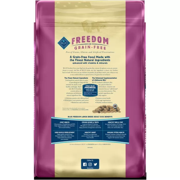 imageBlue Buffalo Freedom Grain Free Natural Adult Large Breed Dry Dog Food Chicken 24lbBeef 24 Pound Pack of 1