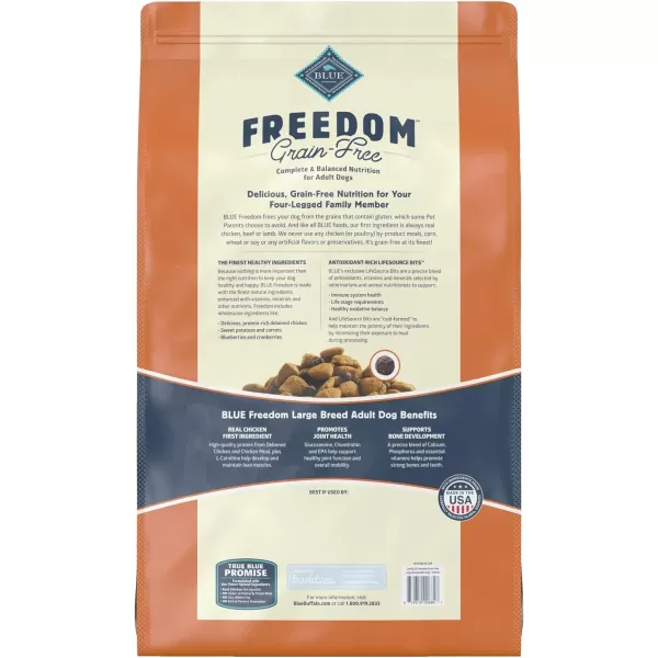 imageBlue Buffalo Freedom Grain Free Natural Adult Large Breed Dry Dog Food Chicken 24lbChicken 24 Pound Pack of 1