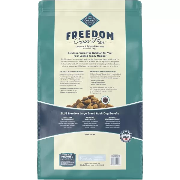 imageBlue Buffalo Freedom Grain Free Natural Adult Large Breed Dry Dog Food Chicken 24lbLamb 24 Pound Pack of 1