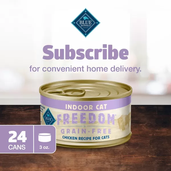 imageBlue Buffalo Freedom Grain Free Natural Adult Pate Wet Cat Food Indoor Chicken 125oz cans Pack of 12Chicken