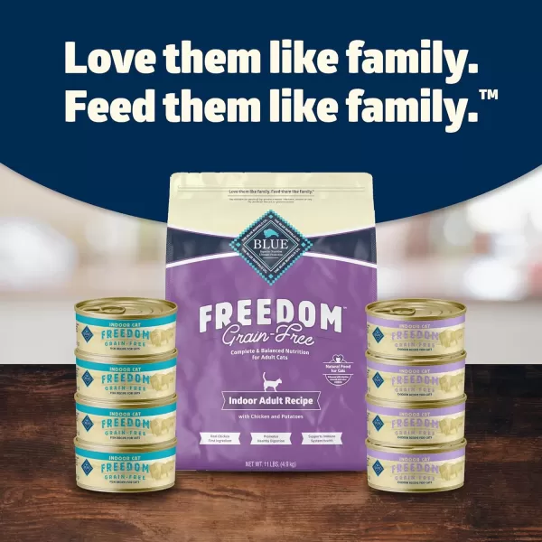 imageBlue Buffalo Freedom Grain Free Natural Adult Pate Wet Cat Food Indoor Chicken 125oz cans Pack of 12Chicken