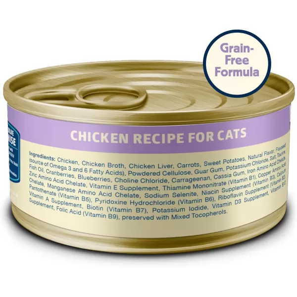 imageBlue Buffalo Freedom Grain Free Natural Adult Pate Wet Cat Food Indoor Chicken 125oz cans Pack of 12Chicken