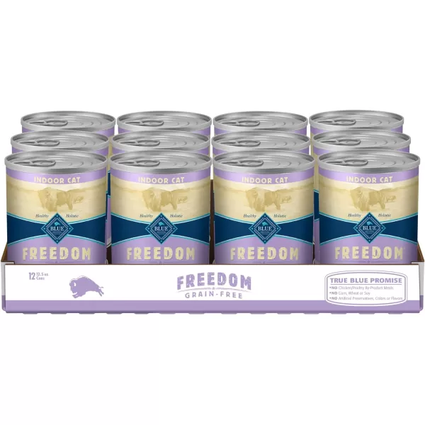 imageBlue Buffalo Freedom Grain Free Natural Adult Pate Wet Cat Food Indoor Chicken 125oz cans Pack of 12Fish