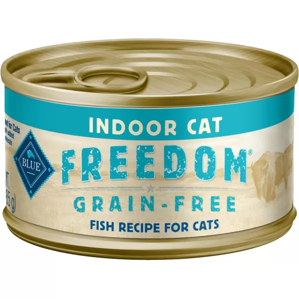 imageBlue Buffalo Freedom Grain Free Natural Adult Pate Wet Cat Food Indoor Chicken 125oz cans Pack of 12Fish