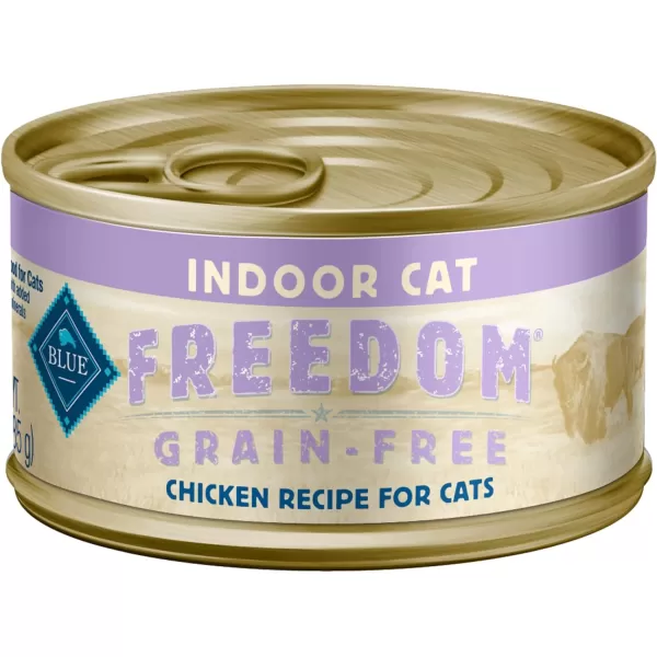 imageBlue Buffalo Freedom Grain Free Natural Adult Pate Wet Cat Food Indoor Fish 55oz cans Pack of 24Chicken 3 Ounce Pack of 24