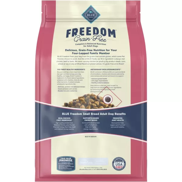 imageBlue Buffalo Freedom Grain Free Natural Adult Small Breed Dry Dog Food Chicken 11lb4 Pound Pack of 1