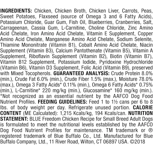 imageBlue Buffalo Freedom Grain Free Natural Adult Small Breed Wet Dog Food Chicken 55oz cans Pack of 24Blue Buffalo Freedom Grain Free Natural Adult Small Breed Wet Dog Food Chicken 55oz cans Pack of 24