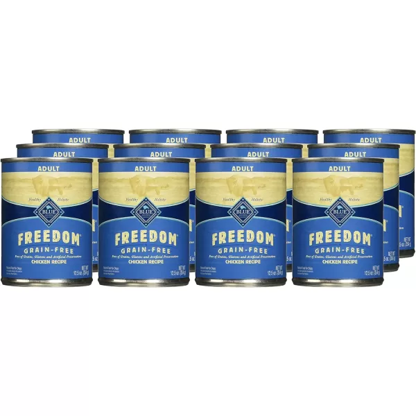 imageBlue Buffalo Freedom Grain Free Natural Adult Wet Dog Food Lamb 125oz cans Pack of 12Chicken