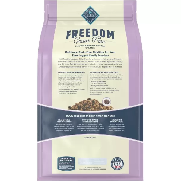 imageBlue Buffalo Freedom Grain Free Natural Indoor Kitten Dry Cat Food Chicken 5lbDry Cat Food 5 Pound Pack of 1