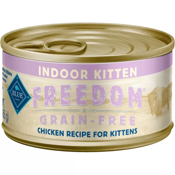 imageBlue Buffalo Freedom Grain Free Natural Indoor Kitten Dry Cat Food Chicken 5lbPate Wet Cat Food 3 Ounce Pack of 24