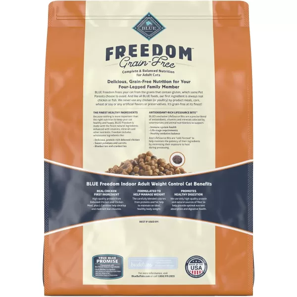 imageBlue Buffalo Freedom Grain Free Natural Indoor Weight Control Adult Dry Cat Food Chicken 11lbBlue Buffalo Freedom Grain Free Natural Indoor Weight Control Adult Dry Cat Food Chicken 11lb