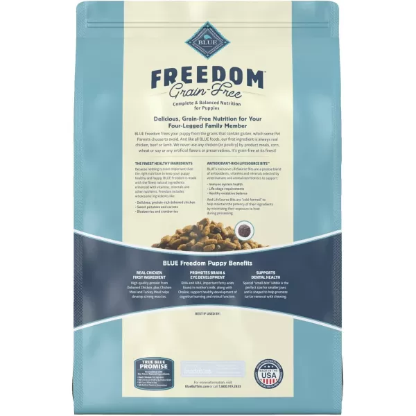 imageBlue Buffalo Freedom Grain Free Natural Puppy Dry Dog Food Chicken 4lb11 Pound Pack of 1