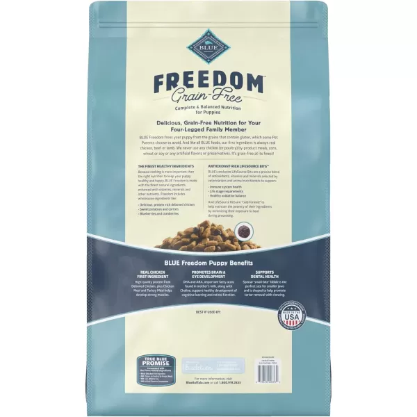 imageBlue Buffalo Freedom Grain Free Natural Puppy Dry Dog Food Chicken 4lb24 Pound Pack of 1