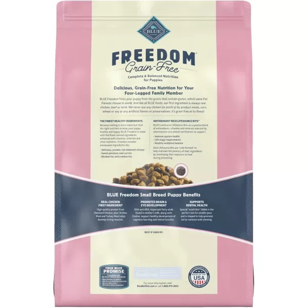imageBlue Buffalo Freedom Grain Free Natural Puppy Small Breed Dry Dog Food Chicken 11lbChicken 11 Pound Pack of 1