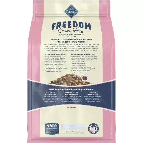 imageBlue Buffalo Freedom Grain Free Natural Puppy Small Breed Dry Dog Food Chicken 11lbChicken 4 Pound Pack of 1
