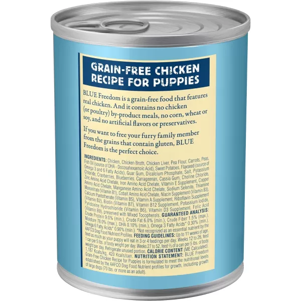 imageBlue Buffalo Freedom Grain Free Natural Puppy Wet Dog Food Chicken 125oz cans Pack of 12Blue Buffalo Freedom Grain Free Natural Puppy Wet Dog Food Chicken 125oz cans Pack of 12