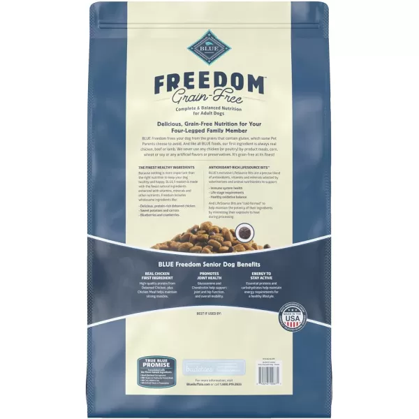 imageBlue Buffalo Freedom Grain Free Natural Senior Dry Dog Food Chicken 4lbDry Dog Food 24 Pound Pack of 1