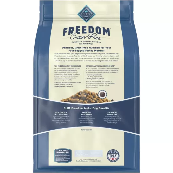 imageBlue Buffalo Freedom Grain Free Natural Senior Dry Dog Food Chicken 4lbDry Dog Food 4 Pound Pack of 1