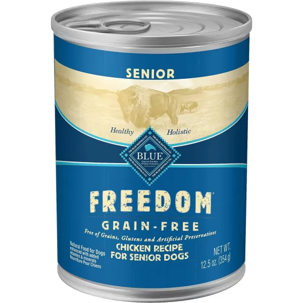 imageBlue Buffalo Freedom Grain Free Natural Senior Wet Dog Food Chicken 125oz cans Pack of 12Blue Buffalo Freedom Grain Free Natural Senior Wet Dog Food Chicken 125oz cans Pack of 12