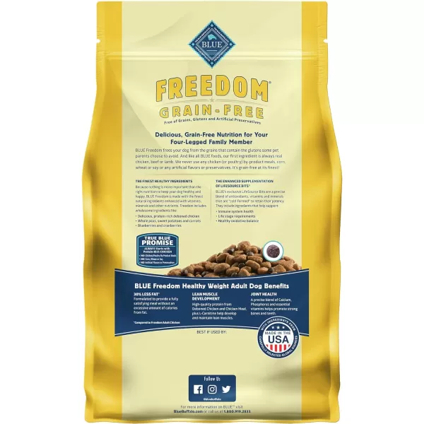 imageBlue Buffalo Freedom Grain Free Recipe for Dog Healthy Weight Chicken Recipe 4 lbBlue Buffalo Freedom Grain Free Recipe for Dog Healthy Weight Chicken Recipe 4 lb