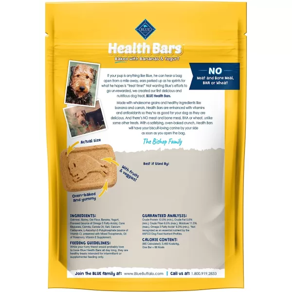 imageBlue Buffalo Health Bars Natural Crunchy Dog Treats Biscuits Bacon Egg amp Cheese 16oz BagBanana amp Yogurt 16 Ounce Pack of 1