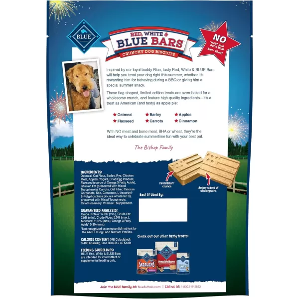 imageBlue Buffalo Health Bars Natural Crunchy Dog Treats Biscuits Bacon Egg amp Cheese 16oz BagOats amp Apples 1 Count Pack of 4