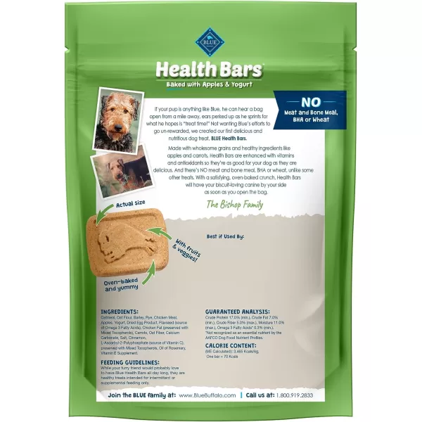 imageBlue Buffalo Health Bars Natural Crunchy Dog Treats Biscuits Pumpkin amp Cinnamon 16oz BagApple amp Yogurt 16 Ounce Pack of 1