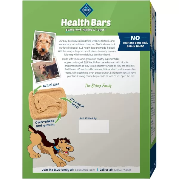 imageBlue Buffalo Health Bars Natural Crunchy Dog Treats Biscuits Pumpkin amp Cinnamon 16oz BagApple amp Yogurt 56 Ounce Pack of 1