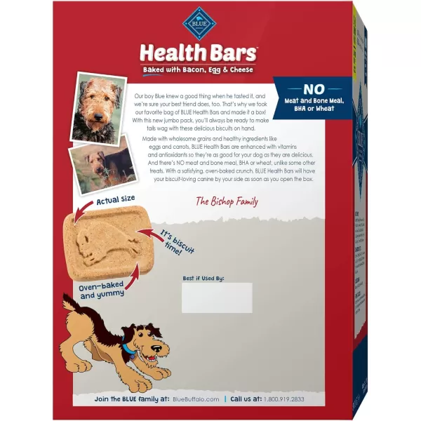 imageBlue Buffalo Health Bars Natural Crunchy Dog Treats Biscuits Pumpkin amp Cinnamon 16oz BagBacon Egg amp Cheese 56 Ounce Pack of 1