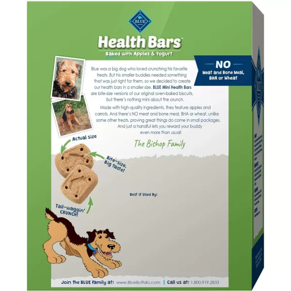 imageBlue Buffalo Health Bars Natural Crunchy Dog Treats Biscuits Pumpkin amp Cinnamon 16oz BagMINIApple amp Yogurt 32 Ounce Pack of 1