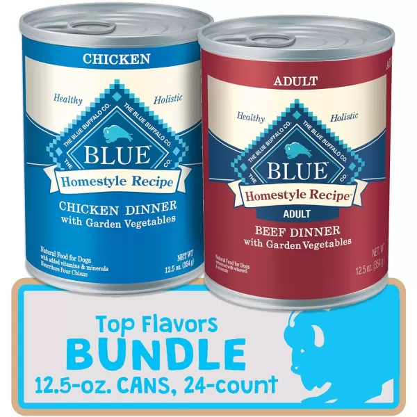 imageBlue Buffalo Homestyle Recipe Natural Adult Wet Dog Food Chicken amp Beef 125oz cans 24 count 12 of each flavorBlue Buffalo Homestyle Recipe Natural Adult Wet Dog Food Chicken amp Beef 125oz cans 24 count 12 of each flavor