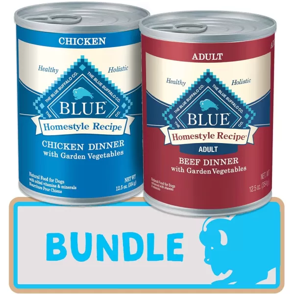 imageBlue Buffalo Homestyle Recipe Natural Adult Wet Dog Food Chicken amp Beef 125oz cans 24 count 12 of each flavorBlue Buffalo Homestyle Recipe Natural Adult Wet Dog Food Chicken amp Beef 125oz cans 24 count 12 of each flavor