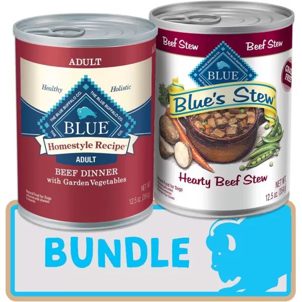 imageBlue Buffalo Homestyle Recipe Natural Adult Wet Dog Food Mixed Textures Beef 125oz Cans 24 Count 12 of Each FlavorBlue Buffalo Homestyle Recipe Natural Adult Wet Dog Food Mixed Textures Beef 125oz Cans 24 Count 12 of Each Flavor