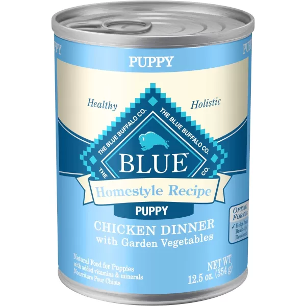 imageBlue Buffalo Homestyle Recipe Natural Puppy Wet Dog Food Chicken 125oz can Pack of 12Wet Dog Food 125oz can Pack of 12
