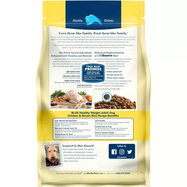 imageBlue Buffalo Life Protection Formula Natural Adult Healthy Weight Dry Dog Food Chicken and Brown Rice 30lbDog Food Only Healthy Weight Chicken amp Brown Rice 6 Pound Pack of 1