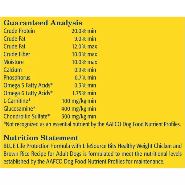 imageBlue Buffalo Life Protection Formula Natural Adult Healthy Weight Dry Dog Food Chicken and Brown Rice 30lbDog Food Only Healthy Weight Chicken amp Brown Rice 30 Pound Pack of 1