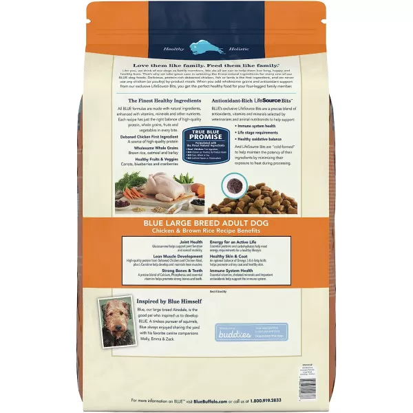 imageBlue Buffalo Life Protection Formula Natural Adult Large Breed Dry Dog Food Chicken and Brown Rice 30lbChicken amp Brown Rice 30 Pound Pack of 1