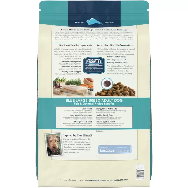 imageBlue Buffalo Life Protection Formula Natural Adult Large Breed Dry Dog Food Chicken and Brown Rice 30lbFish amp Oatmeal 30 Pound Pack of 1