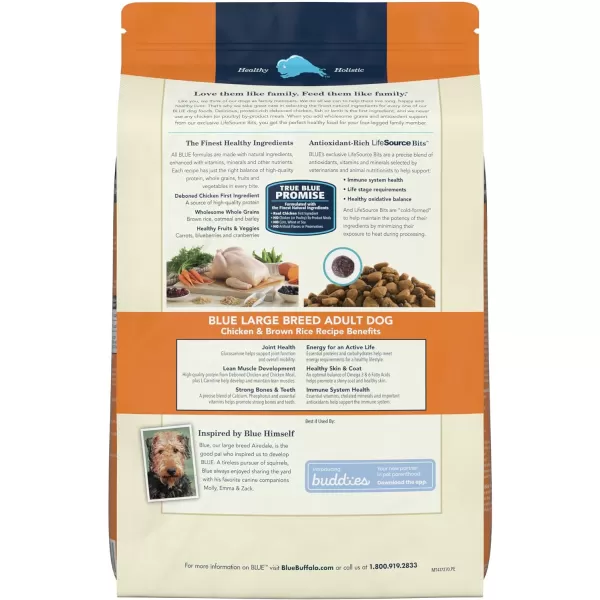 imageBlue Buffalo Life Protection Formula Natural Adult Large Breed Dry Dog Food Lamb and Brown Rice 34lbChicken amp Brown Rice 15 Pound Pack of 1