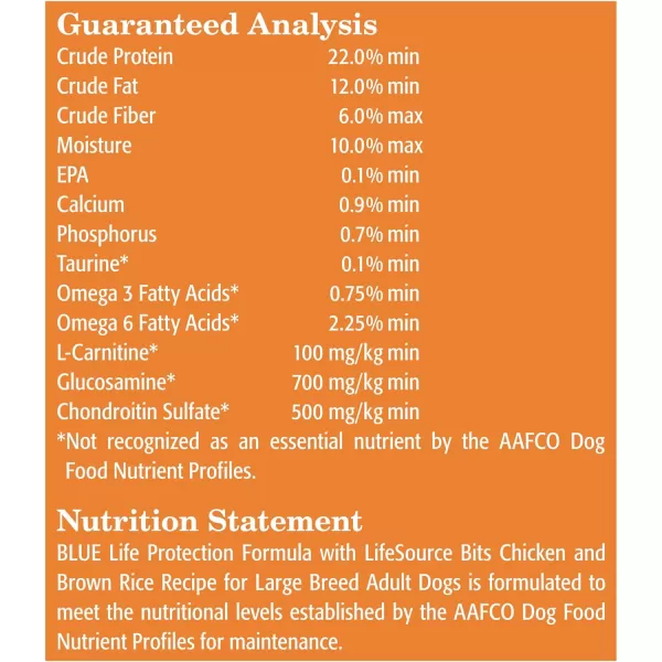 imageBlue Buffalo Life Protection Formula Natural Adult Large Breed Dry Dog Food Lamb and Brown Rice 34lbChicken amp Brown Rice 15 Pound Pack of 1