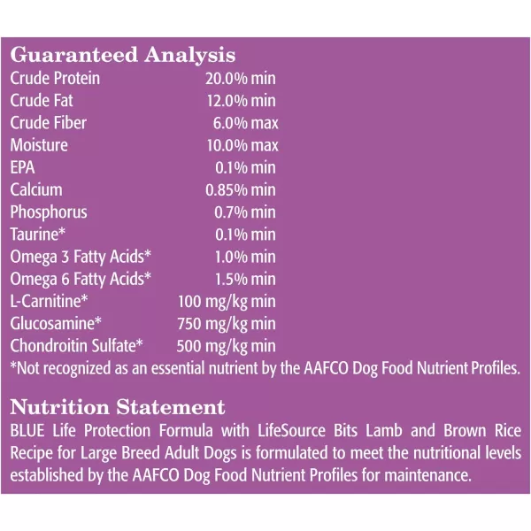 imageBlue Buffalo Life Protection Formula Natural Adult Large Breed Dry Dog Food Lamb and Brown Rice 34lbLamb amp Brown Rice 30 Pound Pack of 1