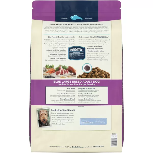 imageBlue Buffalo Life Protection Formula Natural Adult Large Breed Dry Dog Food Lamb and Brown Rice 34lbLamb amp Brown Rice 30 Pound Pack of 1