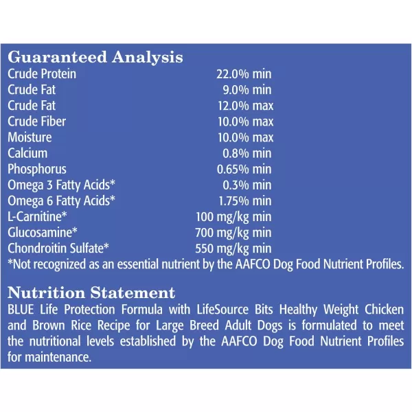 imageBlue Buffalo Life Protection Formula Natural Adult Large Breed Healthy Weight Dry Dog Food Chicken and Brown Rice 34lbBlue Buffalo Life Protection Formula Natural Adult Large Breed Healthy Weight Dry Dog Food Chicken and Brown Rice 34lb