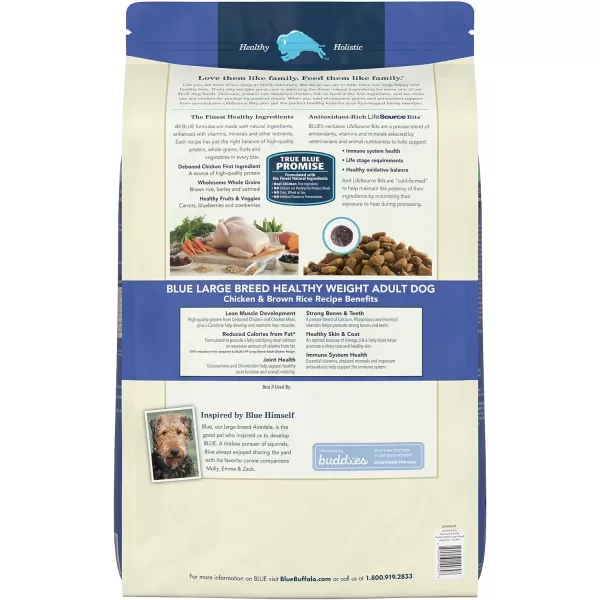 imageBlue Buffalo Life Protection Formula Natural Adult Large Breed Healthy Weight Dry Dog Food Chicken and Brown Rice 34lbBlue Buffalo Life Protection Formula Natural Adult Large Breed Healthy Weight Dry Dog Food Chicken and Brown Rice 34lb