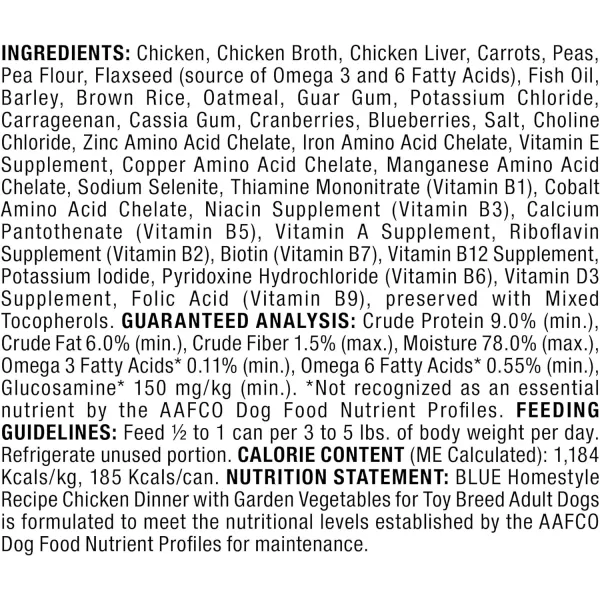 imageBlue Buffalo Life Protection Formula Natural Adult Toy Breed Dry Dog Food Chicken and Brown Rice 4lbWet Dog Food Chicken 55 Ounce Pack of 24