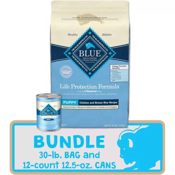 imageBlue Buffalo Life Protection Formula Natural Puppy Dry Dog Food Lamb and Oatmeal 5lb Trial Size BagPuppy Starter Bundle  Dry  Wet Food Chicken Bundle  30 lb  125 oz Pack of 12