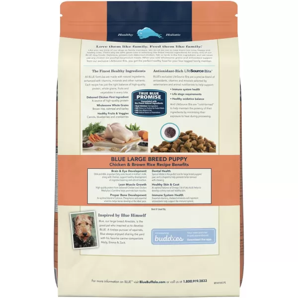 imageBlue Buffalo Life Protection Formula Natural Puppy Large Breed Dry Dog Food Chicken and Brown Rice 30lb15 Pound Pack of 1