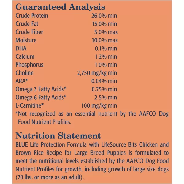 imageBlue Buffalo Life Protection Formula Natural Puppy Large Breed Dry Dog Food Chicken and Brown Rice 30lb15 Pound Pack of 1